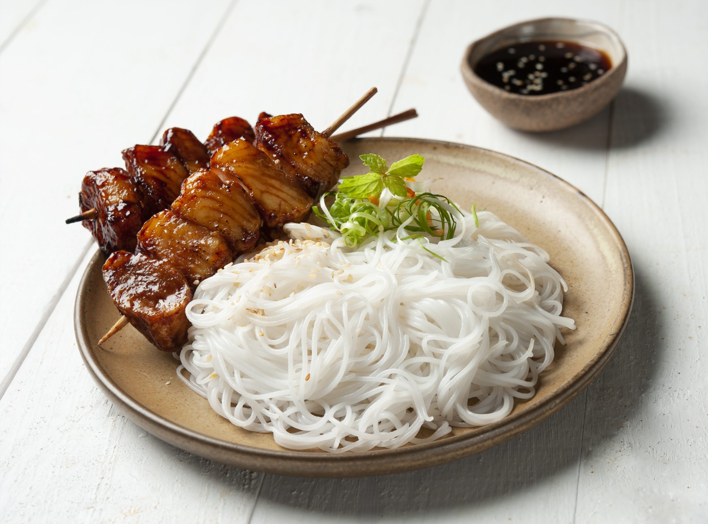 Rice Vermicelli with Panga Teriyaki Bun gao ca tra xot teriyaki scaled